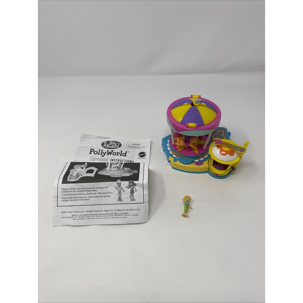 Vintage 2002 Polly Pocket‎ Pollyworld Carousel Playset from Amusement Park